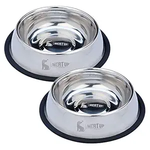 Meat Up Stainless Steel Dog Feeding Bowl - 850 ml (Buy 1 Get 1 Free)