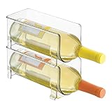 Ahorro de espacio: apilable para crear almacenamiento vertical para ayudar a maximizar tu espacio - Uso en el mostrador o en el frigorífico para bebidas perfectamente enfriadas; ideal soporte para botellas de vino para cocinas pequeñas o para un almacenamiento atractivo, ahorro de espacio en tu barra de vino.
