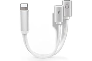 CARPHONE WAREHOUSE 4 en 1 Adaptateur Casque [Certifié Apple MFi] Double Lightning Prise Adaptateur Dongle Aux Audio and Charge Séparateur Compatible avec iPhone 14/14 Pro/13/12/11/XS/XR/X/8P/8/7