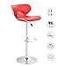 Produktbild MSCHEN Barhocker mit Lehne Höhenverstellbar Fußstütze Barsessel Tresenhocker Barstühle Barstuhl Bistrohocker Gut Gepolsterte Sitzfläche, für Hausbar, Lobby, Tresen, Lounge,Rot