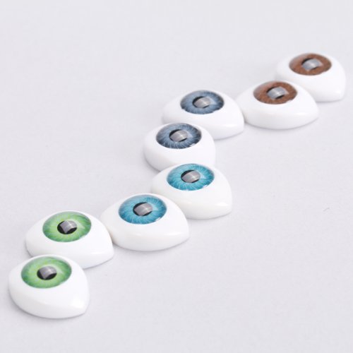 4 Farbe 8 Stück Oval Hohlkreuz Plastikaugen Puppenaugen für Puppen Maske DIY 10mm - 3