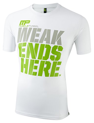 Preisvergleich Produktbild Muscle Pharm Herren Textilbekleidung Printed TSHT, White, L, MPTS404