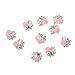 Imported 10pcs 3D Nail Art Tips Decoration Flower Pearl Rhinestone DIY Accessory RS.295.00