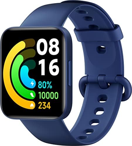 XIAOMI POCO Watch (Blue), Misurazione SpO2, Battito Cardiaco, Display AMOLED da 1,6", GPS, Resistenza all'acqua ATM, Blu, Versione Italiana