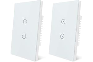 UseeLink Interruttore della luce Intelligente WiFi, Controllo Vocale Funziona con Alexa e Google Home, Timer e Condivisione Dispositivo, È necessario il filo di neutro, Bianco 2 way(2PCS)