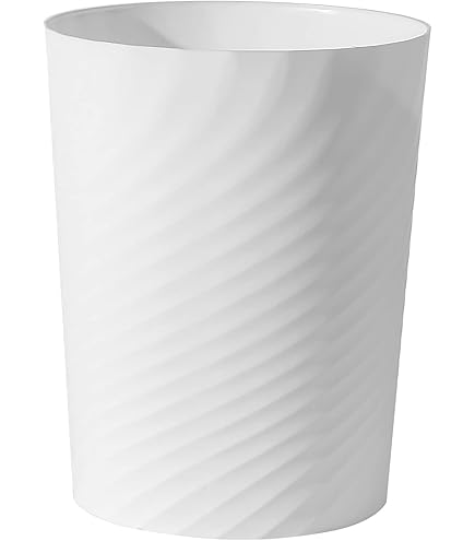 Slim Oval Plastic Waste Basket, The Cade Collection – 10.56" X 5.5" X 9.77", Matte Black