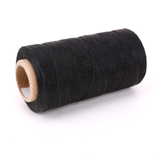 Gewachstes LEDERGARN WACHSBAND Nähen Handwerk Ø 0,8 mm 260m Schwarz - 2