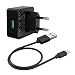 Produktbild ORICO - Schnell-Lader USB Wand Ladegerät AC 100-240V, Quick Charge 3.0 mit 1m Datenkabel für Samsung, LG G5, Nexus, HTC 10, iPhone, iPad usw