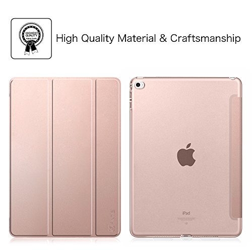 Fintie iPad Air 2 Hülle Case – Ultra Slim Superleicht Schutzhülle mit Lichtdurchlässig Rückseite Abdeckung Smart Cover Tasche mit Auto Schlaf / Wach und Standfunktion für Apple iPad Air 2 / iPad 6, Roségold - 2