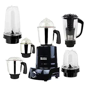 SILENTPOWERSUNMEET Black Color 1000Watts Mixer Grinder with 2 Bullet Jar Plus 4 Jar and 1 Juicer Jar with Filter, 1 Large Jar, 1 Medium Jar and 1 Chuntey Jar 2019 PST-Bk-TA