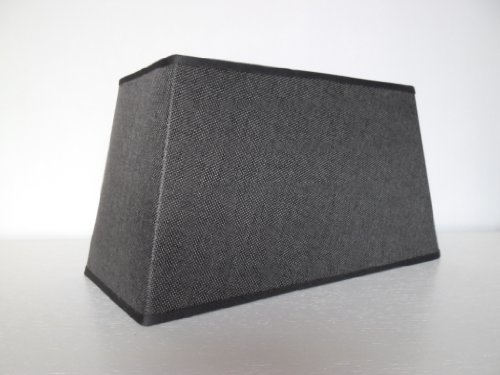 Lampenschirm rechteckig 40 cm grau Leinenstruktur