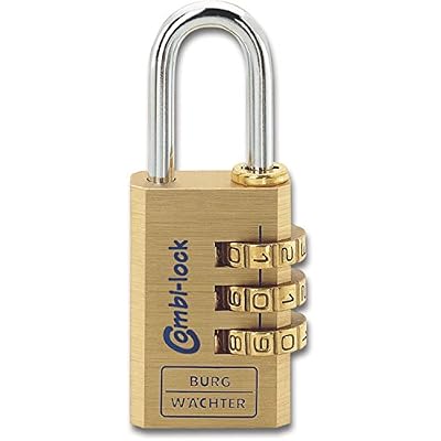 Burg-Wächter Cadenas à combinaison variable, Anse de 3 mm de diamètre, 3 rouleaux, Combi 80 15 M SB