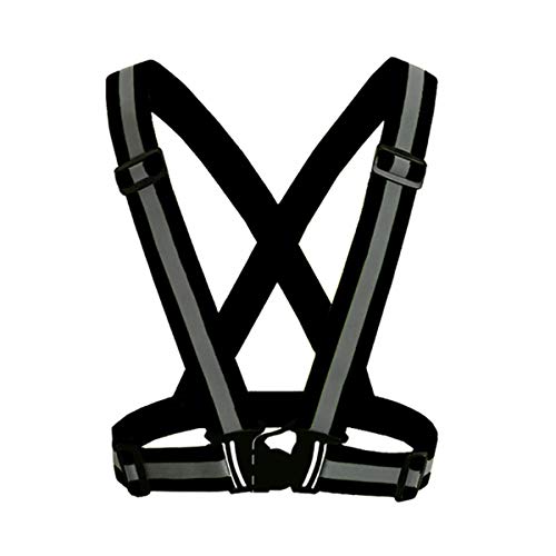 Preisvergleich Produktbild Jinxuny Reflektierende Weste, verstellbare Kindergurt, Sicherheitssicherheit, Sichtbarkeit, reflektierende Weste, für Outdoor-Aktivitäten, Joggen, Motorradfahren Schwarz