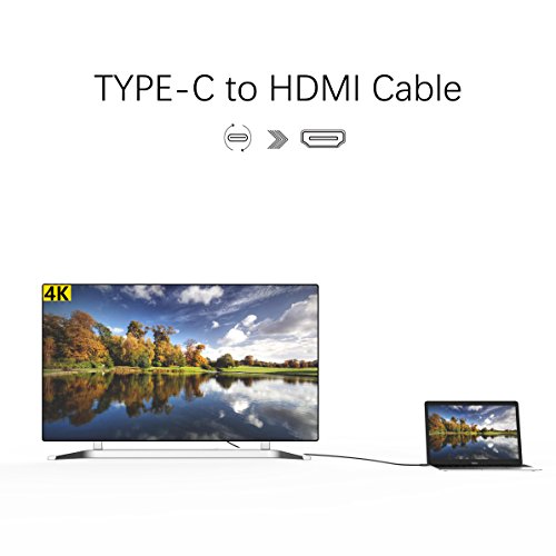 USB C auf HDMI Kabel 1,8M 4K USB 3.1 Typ C zu HDMI Kabel unterstützt Ultra-HD, für MacBook Pro, Neue MacBook, ChromeBook Pixel, Huawei MateBook und Mehr Wofalo® - 2