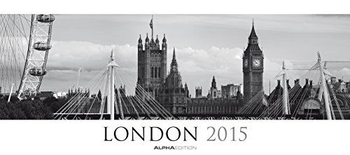 London 2015 - Panoramaformat (50 x 22) - schwarz/weiß - Landschaftskalender - Panoramakalender