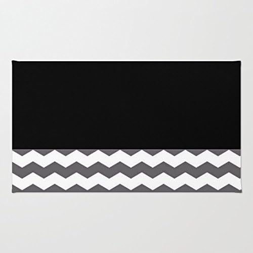 Whiangfsoo Chevron Gray Black And White Bathroom Area Rugs 20" x 32"