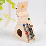 keersi Klettern Leiter Spielzeug Holzhaus für Pet Zwerg Hamster Gerbil Rat Chinchillas Guinea Pig Eichhörnchen Kleintierkäfig Kauen Spielzeug