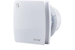 XIIW Extracteur d'Air 100mm, Ventilateur salle de bain avec capteur Température et d'humidité et clapet anti-retour timer, extracteur d’air silencieux pour salle de bain, WC, cuisine, blanc