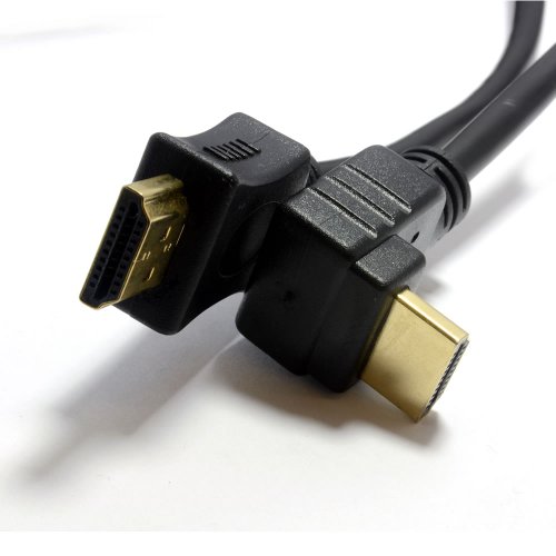 HDMI 1,4 Hoch Geschwindigkeit 3D TV Rechts Abgewinkelt Zum Gerade Stecker Kabel 1 m - 2