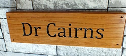Carved Bespoke Name Sign Board 400mm x 100mm Solid Oak by Signs at Home