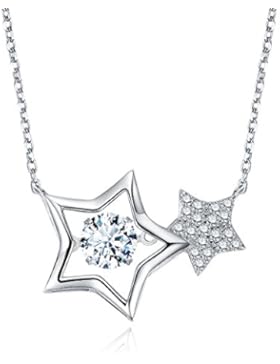 STAR SANDS unendlichen Sterne Tanzen Diamant-Halskette gemacht mit 6mm AAA Zirkonia -925 Sterling Silber -Suspension...