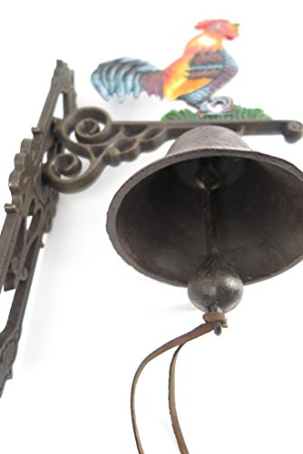 Gartenglocke Wandglocke HAHN Gusseisen Eisen Eisenglocke Metallglocke Schiffsglocke Antik rustikal braun - 4