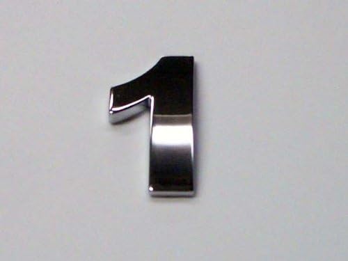 Chrome Look Number 1 Car Decal / Badge - Comes with Self Adhesive Back