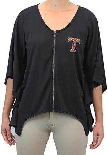 NCAA Tennessee Volunteers Women's Cape Top with Rhinestone Checkerboard Power, Small, Black