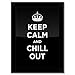 Produktbild Poster gerahmt Kunstdruck: Keep Calm and Chill Out Schwarz Dark Kohle WW2 WWII Parody Sign (A3–29,7 x 42 cm/29,7 x 41,9 cm, Glossy Fotopapier, schwarzer Holzrahmen, fertig zum Aufhängen)