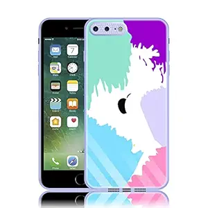 Case Creation Watercolor Series - Liquid Painting Tempered Glass Tie-dye Shockproof Gradient Diamond Sparkle Camera Protection Tie Dye Back Case Cover for Apple iPhone 7 Plus - (Colorful, Pattern 9)