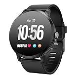 Fitness Tracker Smart Watch, Activity Tracker mit Pulsmesser, Farbbildschirm Fitness Watch mit Anruferinnerung Schlafmonitor Blutdruckmonitor Schrittzähler, Schrittzähler Uhr, IP67 Wasserdicht (V11-B)