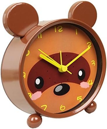 Hemara Children Alarm Clock - Analog Battery Operated Animal Themed (Brown Bear)