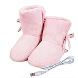 poetryer Chaussons Chauffants Électriques USB, Bottes Chauffantes pour Les Pieds Chaussures Chaudes d'hiver Chaussons Chauffants pour Filles Femmes