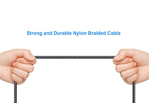 Micro USB Cable 3Pack 1M2M3M, Xinfaxin Premium Nylon Braided USB Charging Cables for Samsung, LG, Motorola, Nexus, HTC, Sony, Nokia, Android Devices and More (Black White) - 2