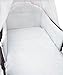 6 Piece Embroidered Baby Bedding Sets to fit Cot & Cotbed - (Cot 120 x 60cm, Hearts White)