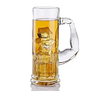 SYANKA Glass Beer Mugs - Set Of 4, Transparent, 600ml