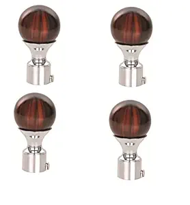 S Decor Stainless Steel Curtain Finial with Brackets(Copper) - Pack of 4