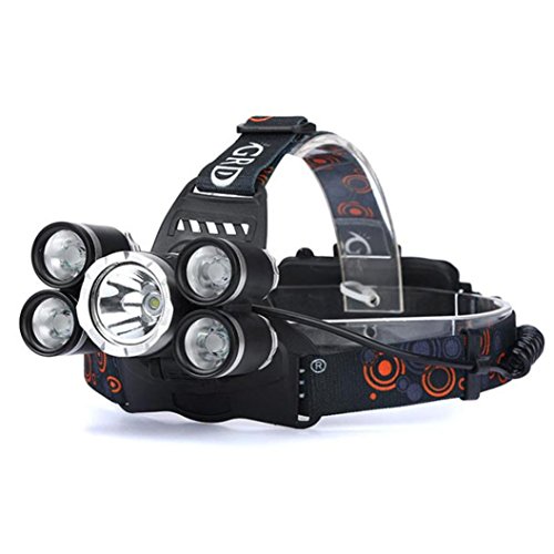 1 pcs Headlamp Scheinwerfer ❤️ sunnymi 35000LM 5x T6 LED Scheinwerfer Kopf Licht Lampe (Schwarz)