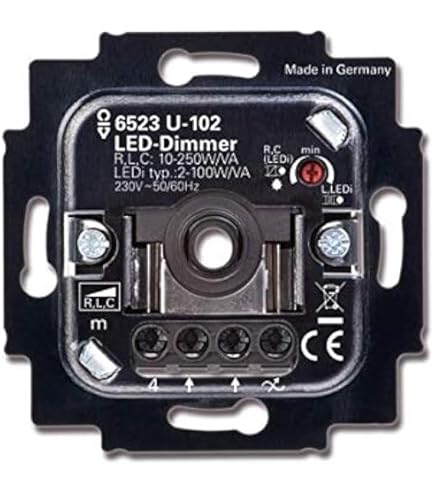 Busch-Jaeger Dimmer Set: 6523 U-102 LED Dreh Dimmer 2115-914 Abdeck, 63,51