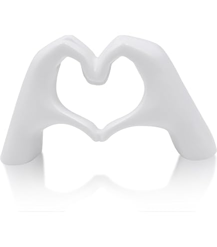 Sculpture de geste de la main - Décoration romantique - Panneau d'amour moderne en forme de cœur - Statue de geste de doigt - Figurine de mariage pour couple d'anniversaire de mariage