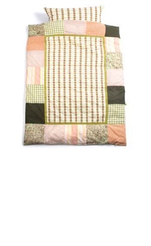Baby Boum Cotty Lime Patchwork Duvet Cover and Pillow Case (Lime, Brown and Orange,140 X 200cm)