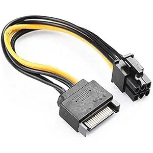 GADGET WEAR Cable 15 Pin to 6 Pin Cable for PCI Express Card (8 Inches)(Pack of 2)