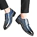 Produktbild Herren Freizeit Schuhe Leder Business Anzugschuhe Mesh Atmungsaktiv Lederschuhe Oxford Halbschuhe Zum Schnürer Flache Slipper Britischer Stil Übergrößen 37-48, Absolute (CN:47/EU:46, Navy)
