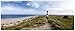 Produktbild Wallario Glasbild Am Strand von Sylt Leuchtturm auf der Düne Panorama - 50 x 125 cm in Premium-Qualität: Brillante Farben, freischwebende Optik