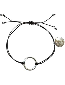 Smilla Brav Karma Kreis-Damen-Armband GOOD KARMA - dunkelbraun / silber - OE13