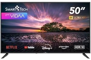 SMART-TECH SMART TECH TV LED 4K UHD 50 Pouces (126cm) 50UV10T1 Smart TV VIDAA - Molotov, Netflix, Prime Video, Disney+, Youtube, Plex - 3xHDMI - 2xUSB - Mode Hotel