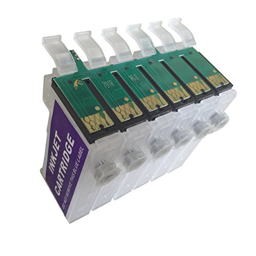 PrinterKnow CISS- Sistema de cartuchos de tinta recargables vacíos para Epson 1400 1500w (aptos para tinta de sublimación, tinta de pigmento y tinta de colorante, tinta normal)