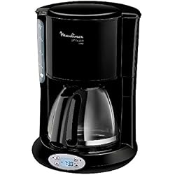 Moulinex FG262810 Cafetière Filtre Principio Programmable 10-15 Tasses Verseuse Verre Anti-Goutte Maintien au Chaud Café Noir