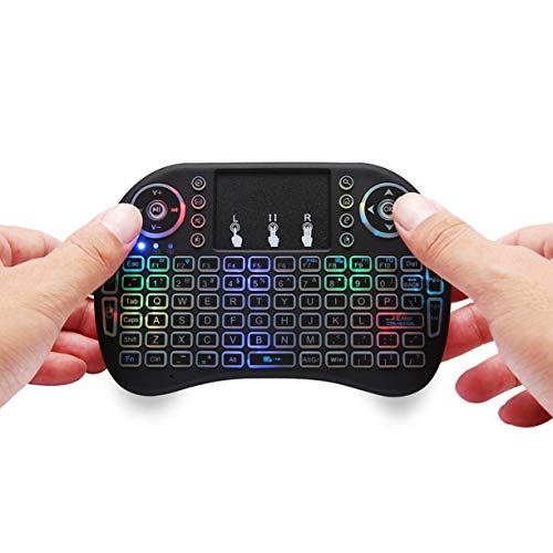 Preisvergleich Produktbild 2.4Ghz 92 Keys Wireless Gaming-Tastatur mit Touchpad Bunte Hintergrundbeleuchtung- schwarz