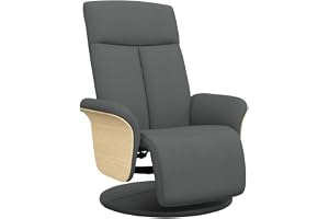 vidaXL Reclinerfåtölj med fotstöd mörkgrå tyg
